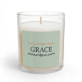 Grace Glass Candle – "Not by strength, but by GRACE" Inspirational 11oz Scented Candle - Pale Sage