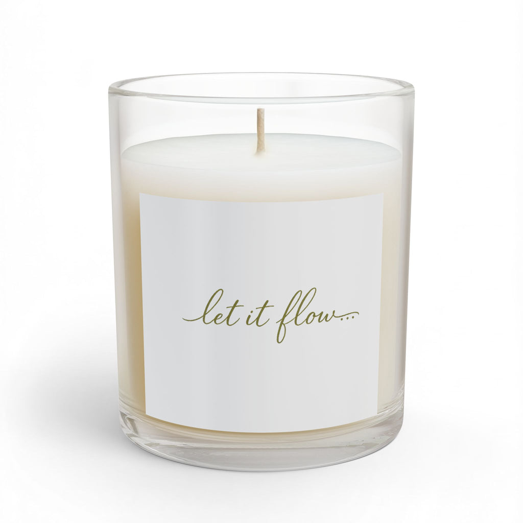 Candle — "let it flow" Scented Glass Candle, 11oz — Calm & Mindfulness Gift