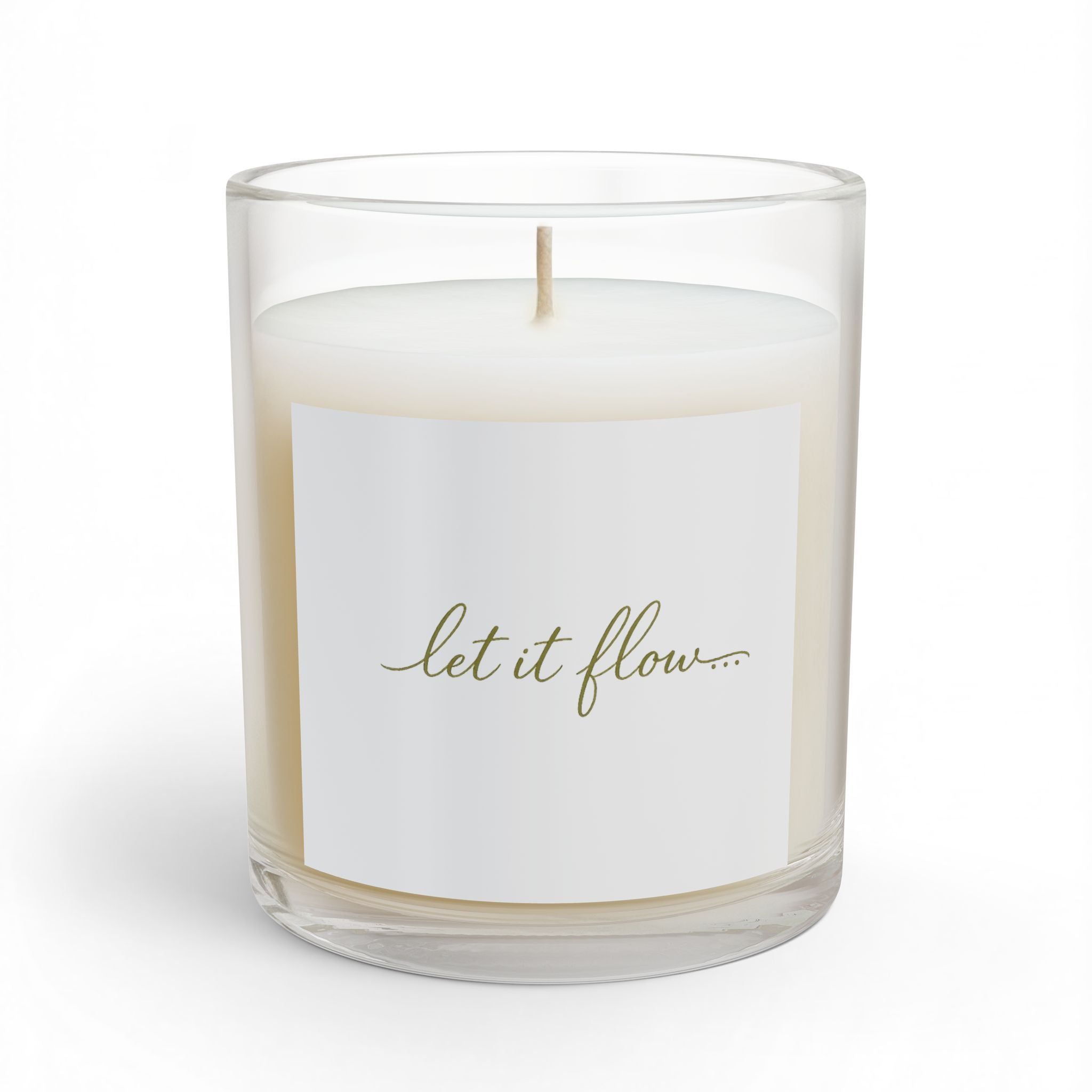 Candle — "let it flow" Scented Glass Candle, 11oz — Calm & Mindfulness Gift
