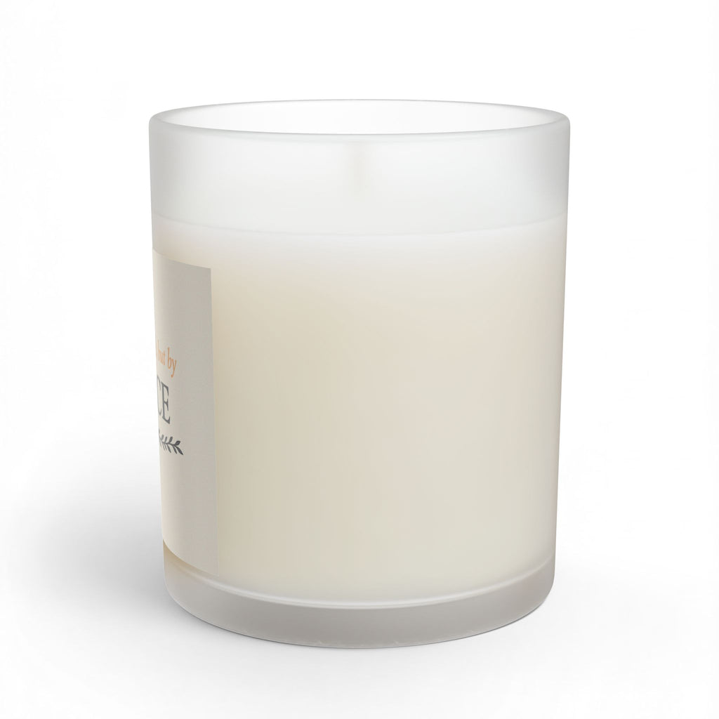 Grace Inspirational Glass Candle — "Not by strength, but by GRACE" (11 oz) - Warm Stone