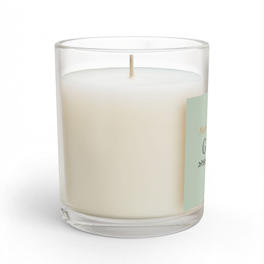 Grace Glass Candle – "Not by strength, but by GRACE" Inspirational 11oz Scented Candle - Pale Sage