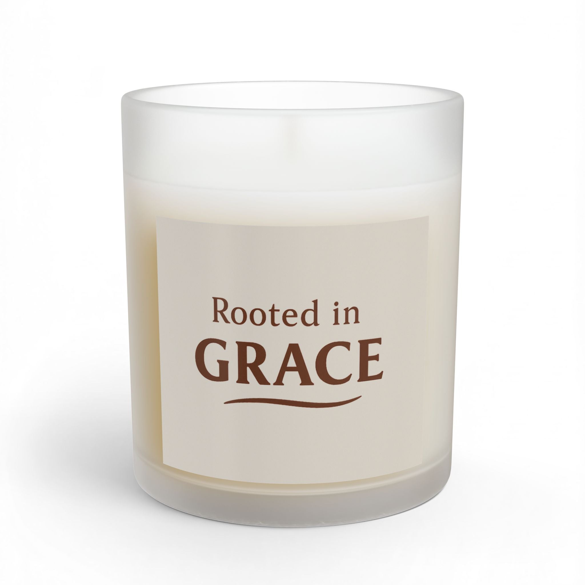 Rooted in Grace Glass Candle — 11 oz Inspirational Scented Candle - Warm Ivory
