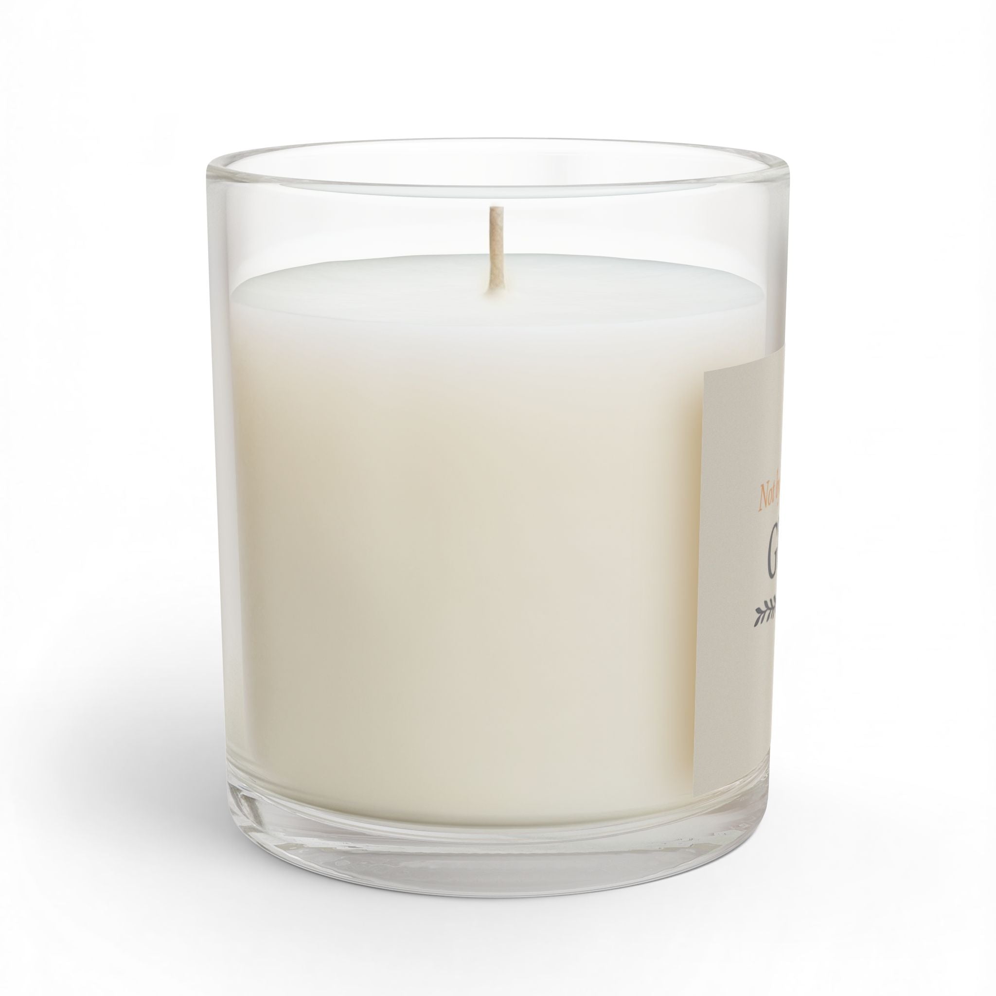 Grace Inspirational Glass Candle — "Not by strength, but by GRACE" (11 oz) - Warm Stone