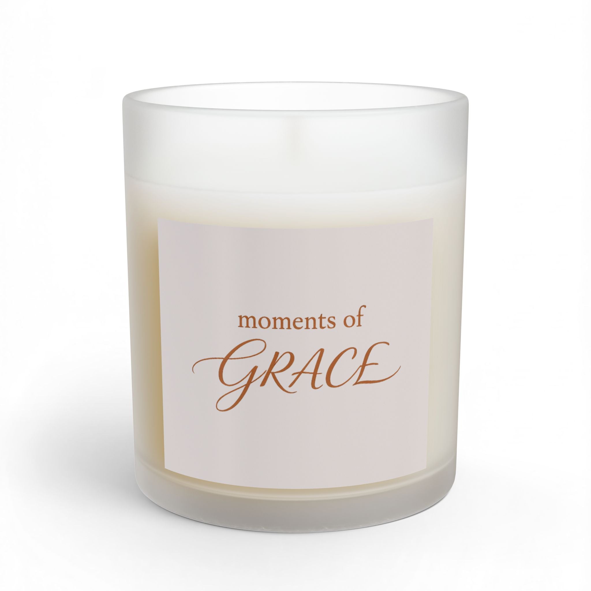 Moments of Grace Scented Glass Candle — 11oz Inspirational Home Fragrance - Soft Rose Neutral