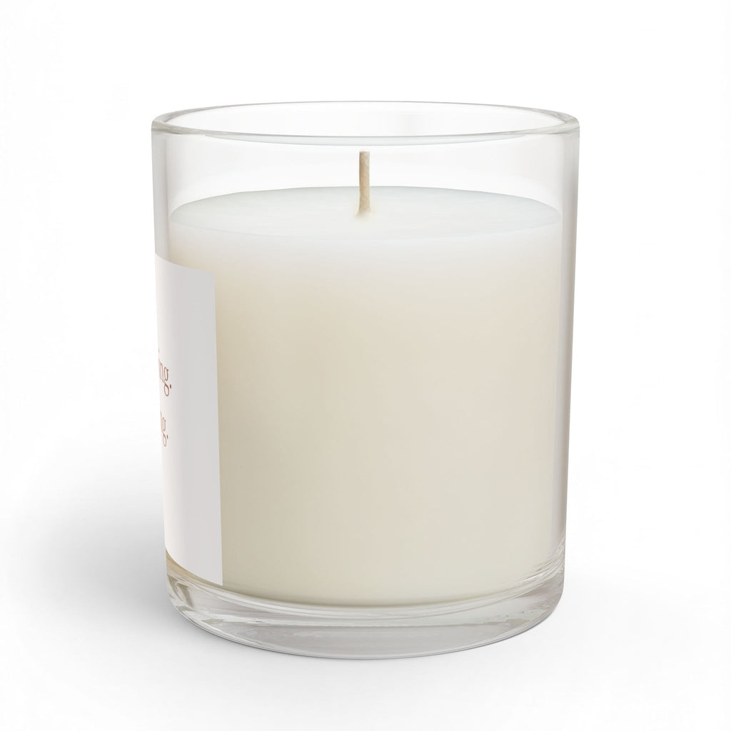 Inspirational Glass Candle — "still moving. still rising." 11oz - airy blush cream