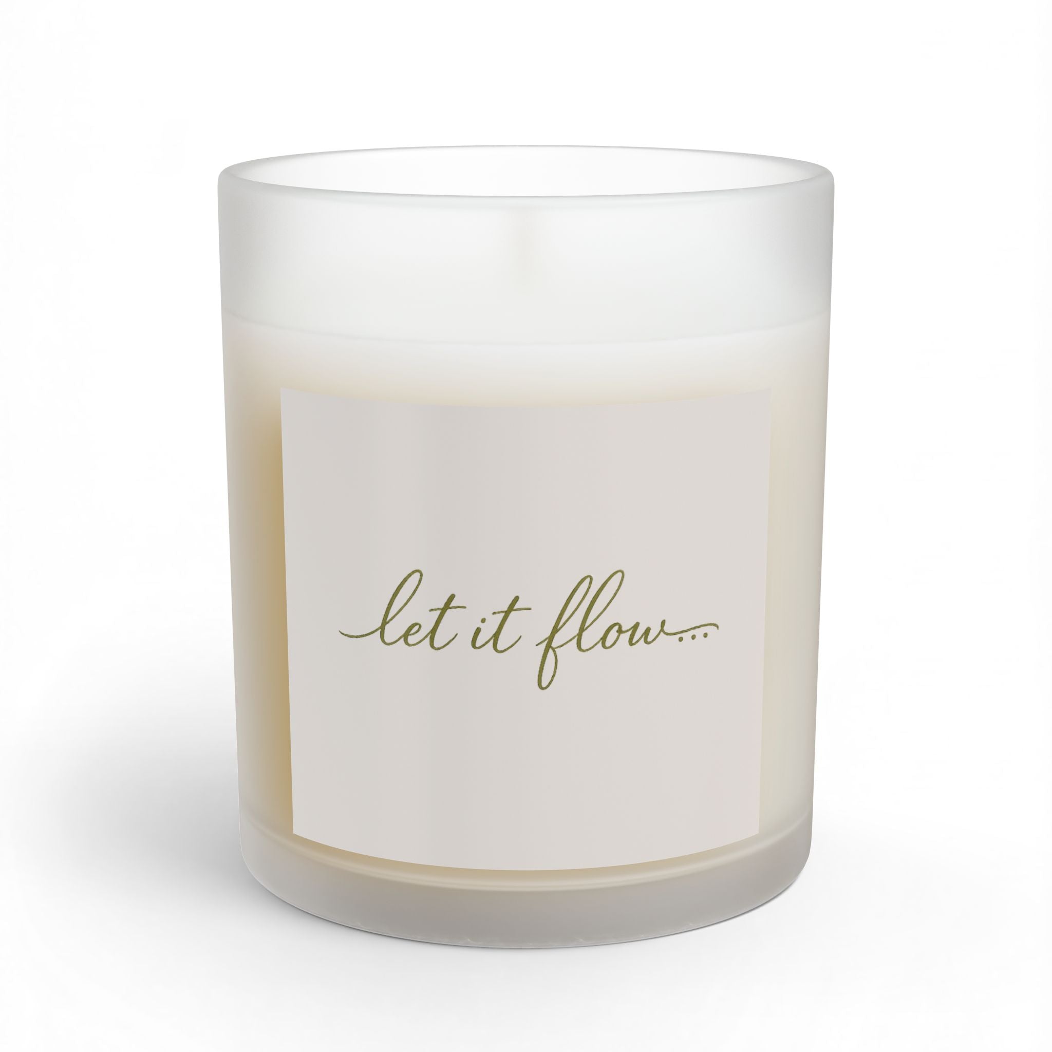 Let It Flow Glass Candle — 11oz Relaxing Scented Soy Candle - cloud cream