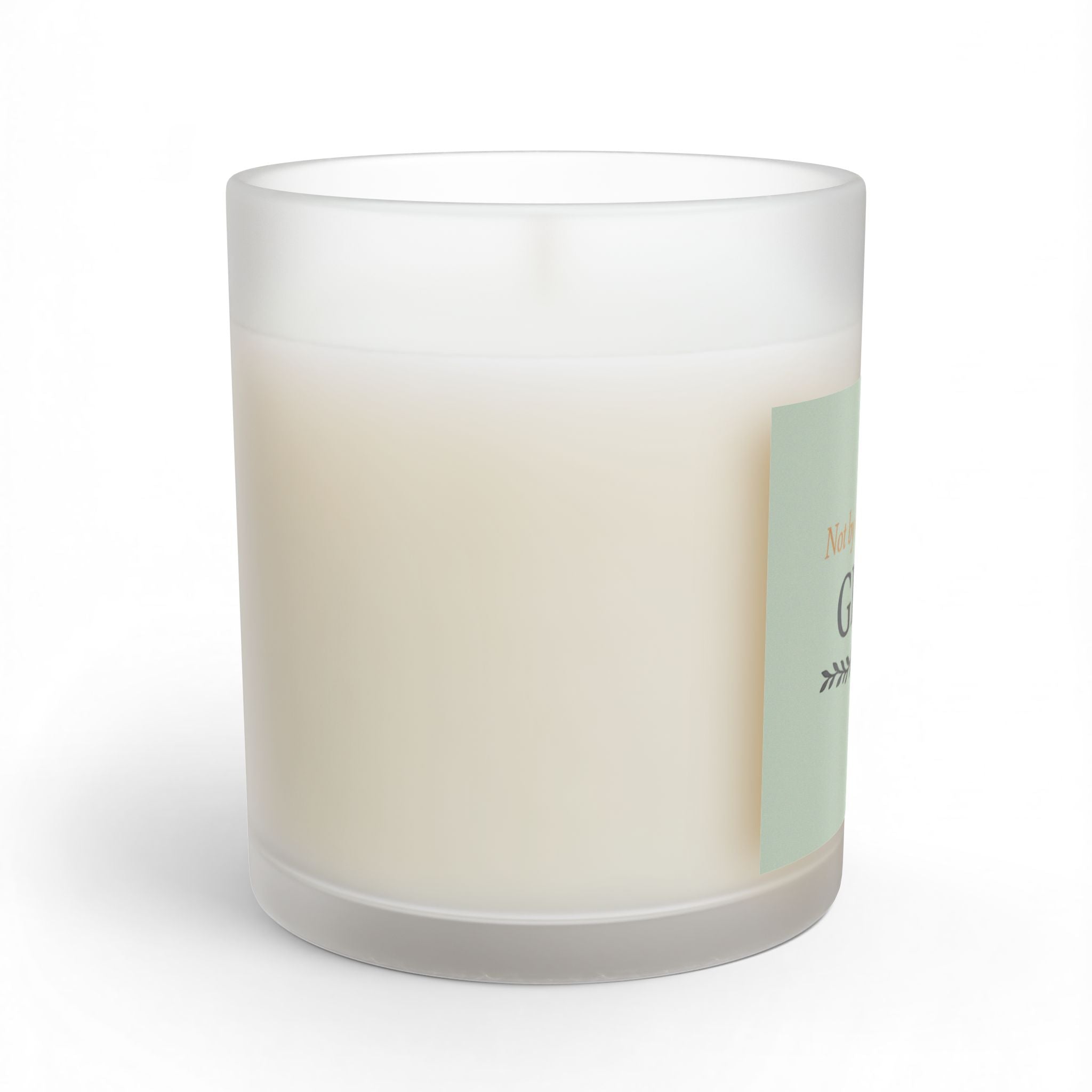 Grace Glass Candle – "Not by strength, but by GRACE" Inspirational 11oz Scented Candle - Pale Sage