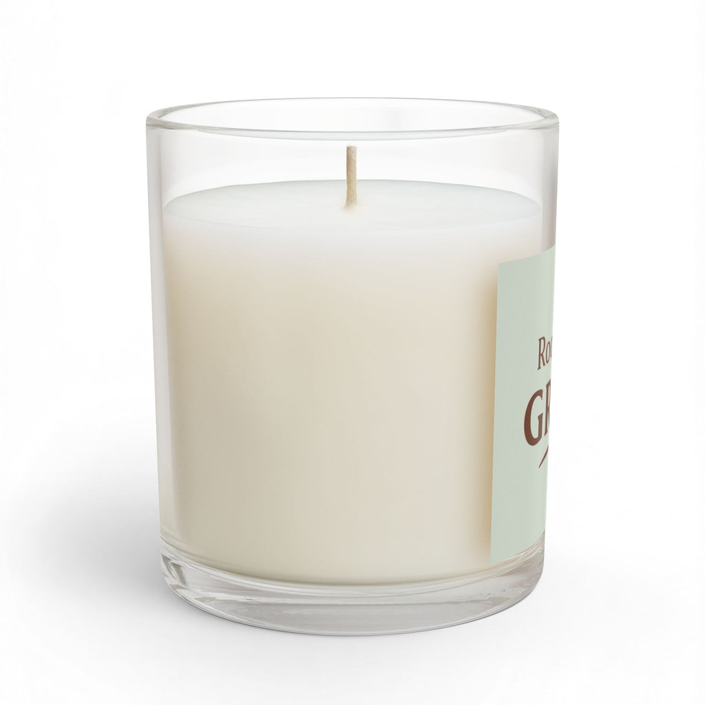 11oz 'Rooted in Grace' Glass Candle — Inspirational Scented Gift - Pale Sage