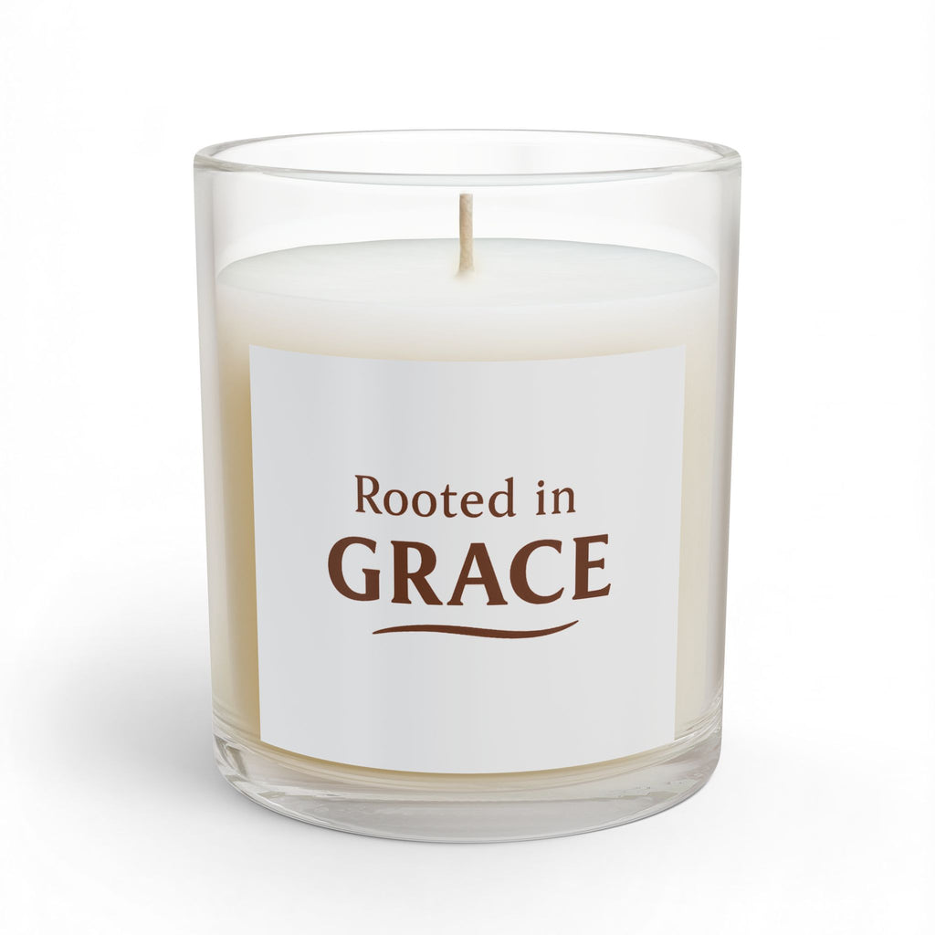 Rooted in Grace 11oz Glass Candle — Inspirational Faith Scented Candle
