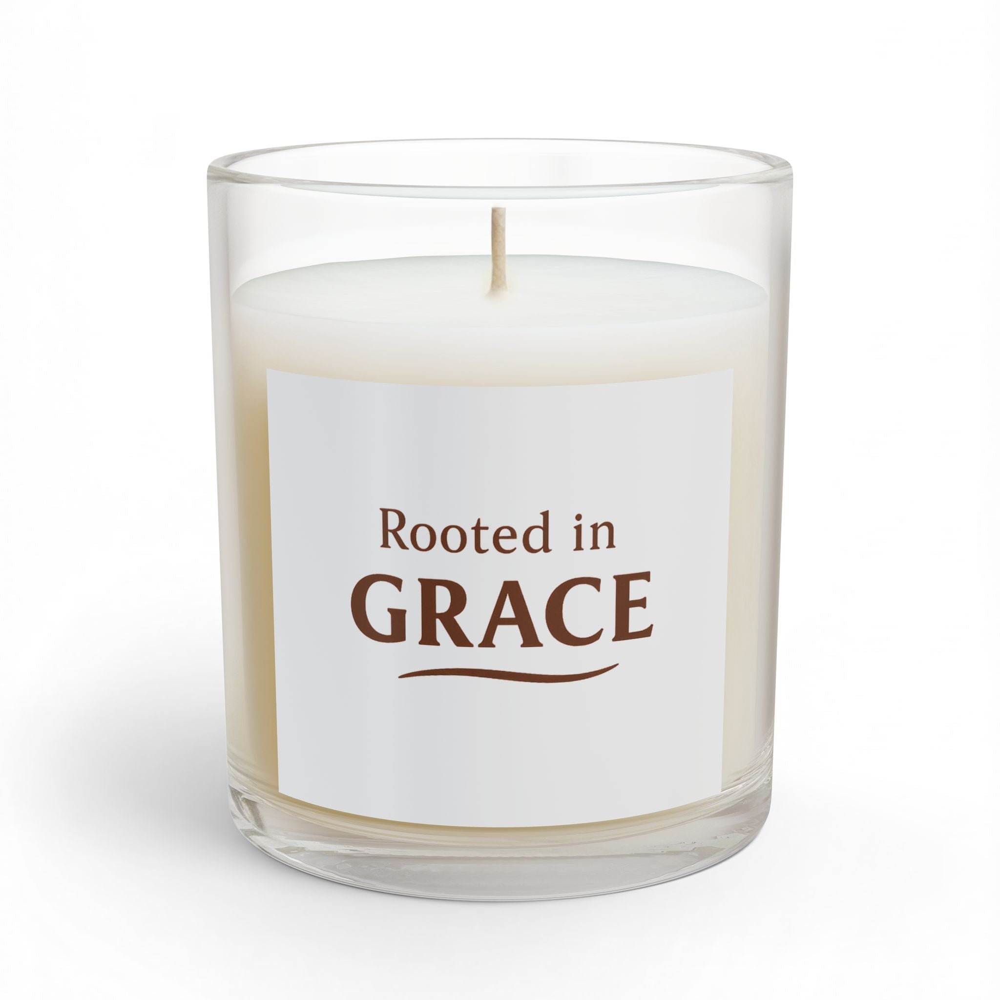 Rooted in Grace 11oz Glass Candle — Inspirational Faith Scented Candle