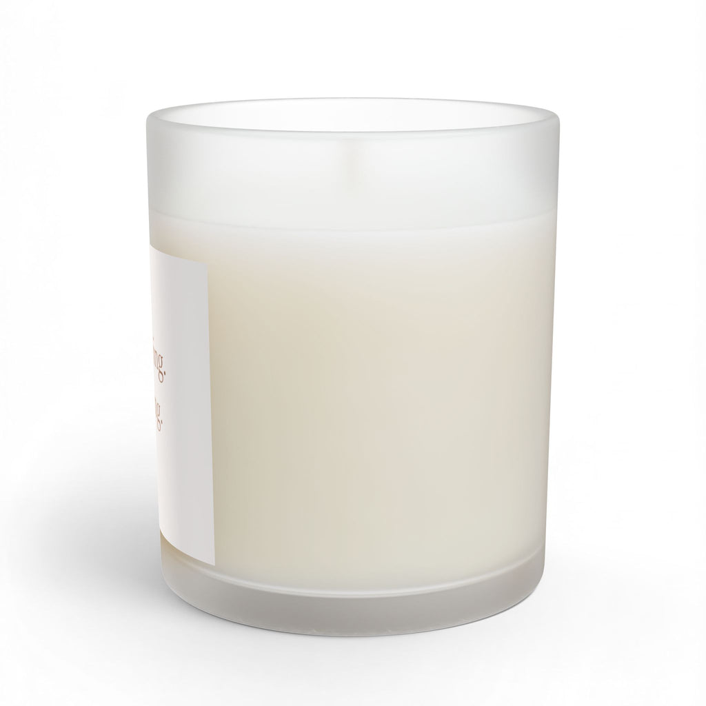 Inspirational Glass Candle — "still moving. still rising." 11oz - airy blush cream