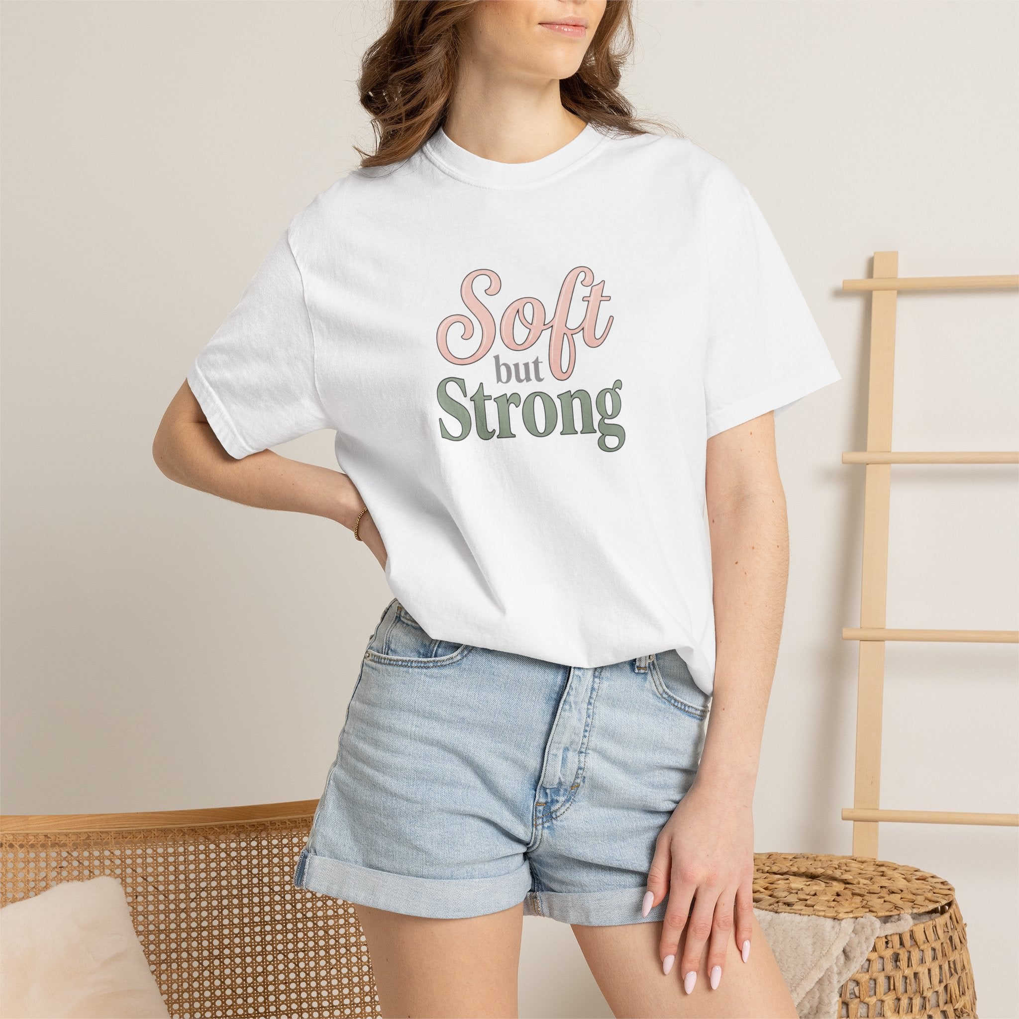 Soft But Strong T-Shirt — Inspirational Retro Script Tee