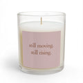 Glass Candle — "still moving. still rising." Inspirational Scented Candle (11 oz) - cloud cream