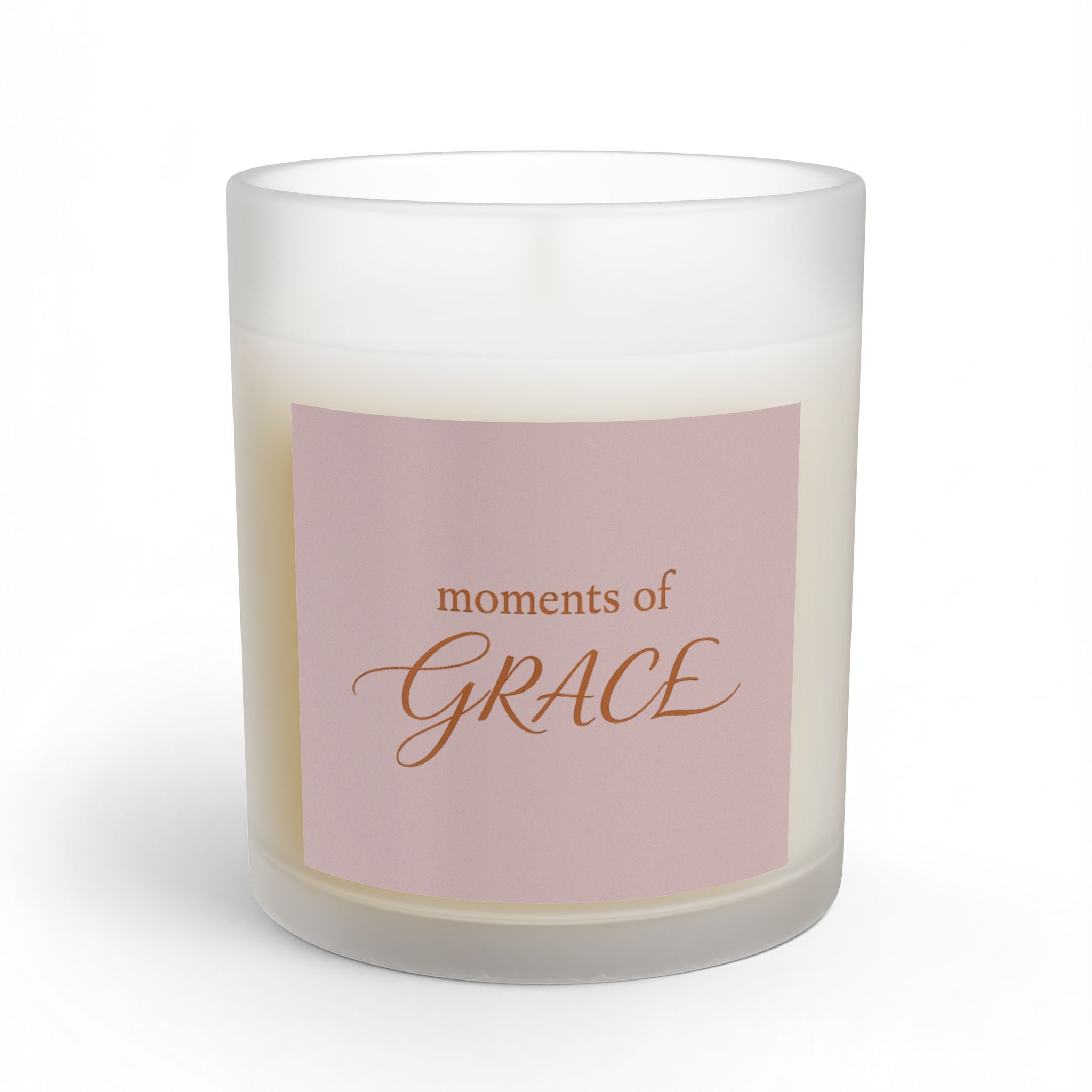Moments of Grace 11oz Glass Candle — Soothing Pink Scented Candle for Relaxation & Gifts - Muted Rose