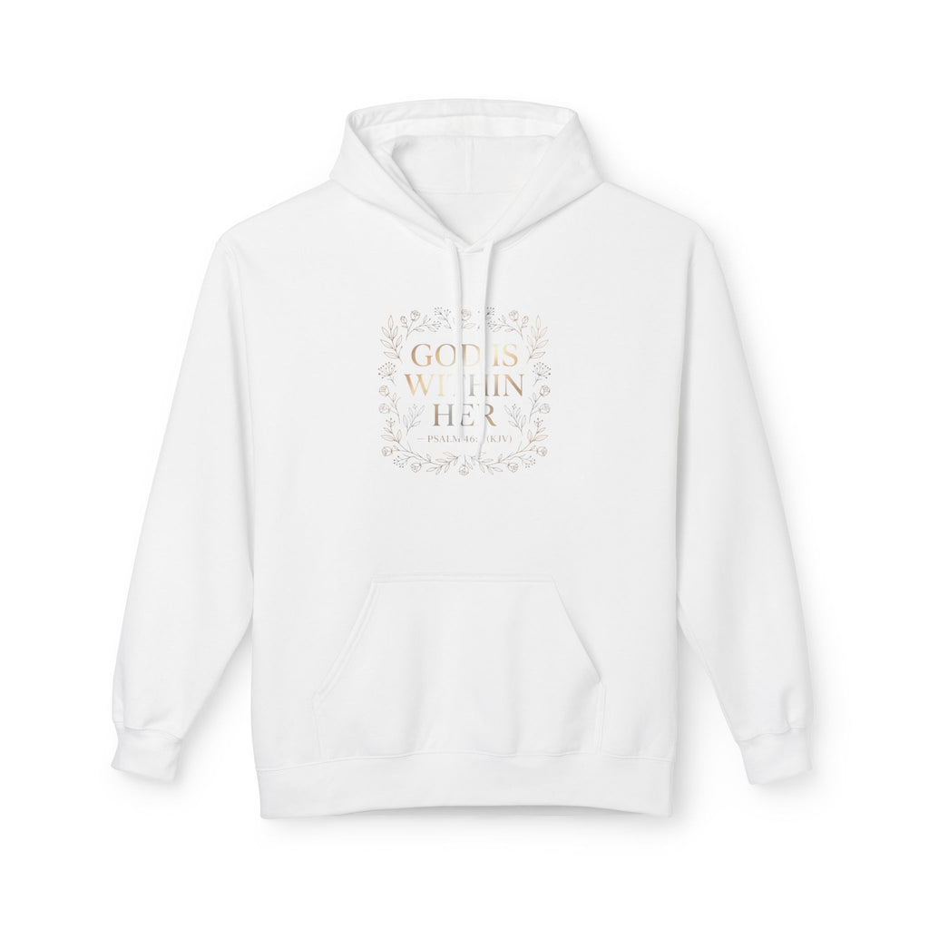 God Is Within Her Floral Hoodie — Inspirational Christian Sweatshirt