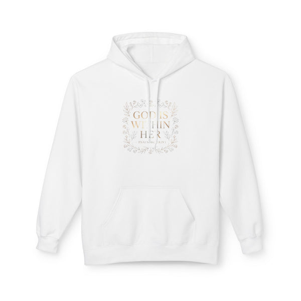 God Is Within Her Floral Hoodie — Inspirational Christian Sweatshirt