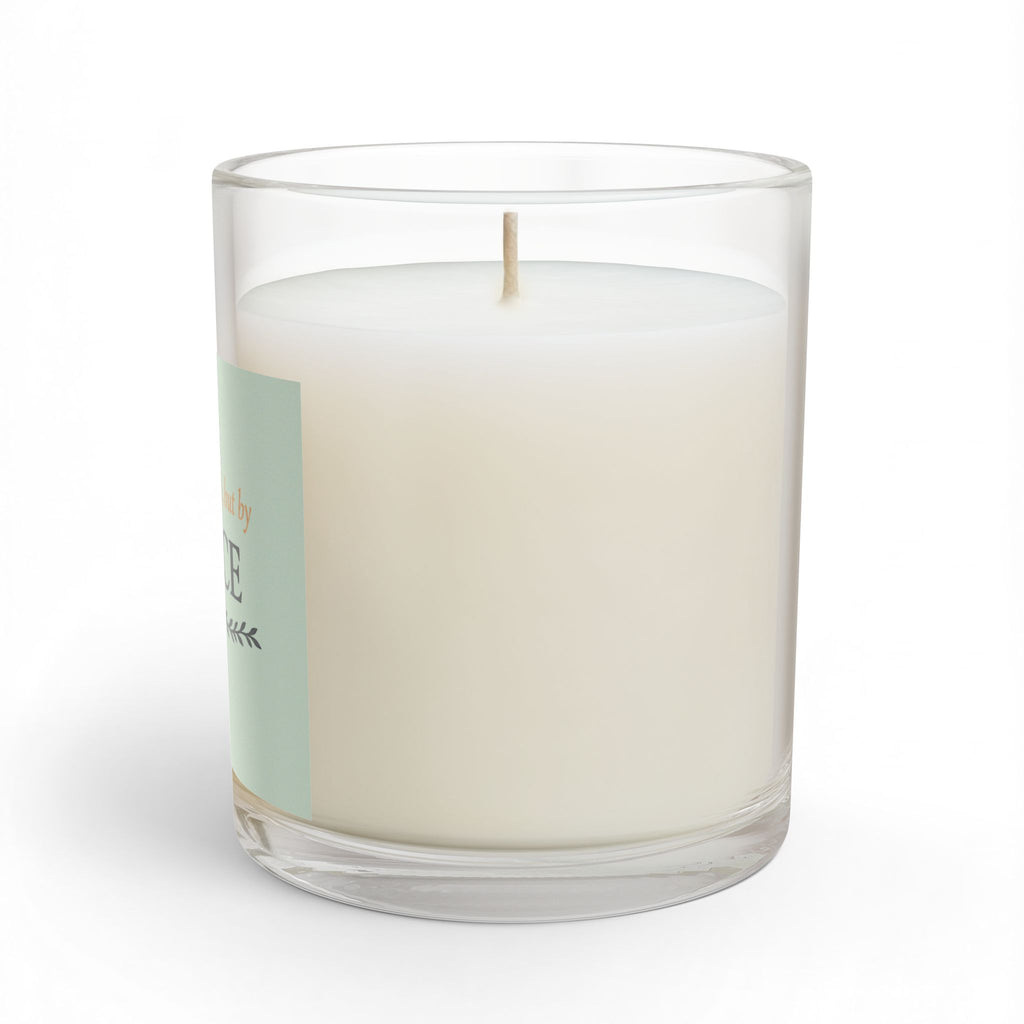 Grace Glass Candle – "Not by strength, but by GRACE" Inspirational 11oz Scented Candle - Pale Sage