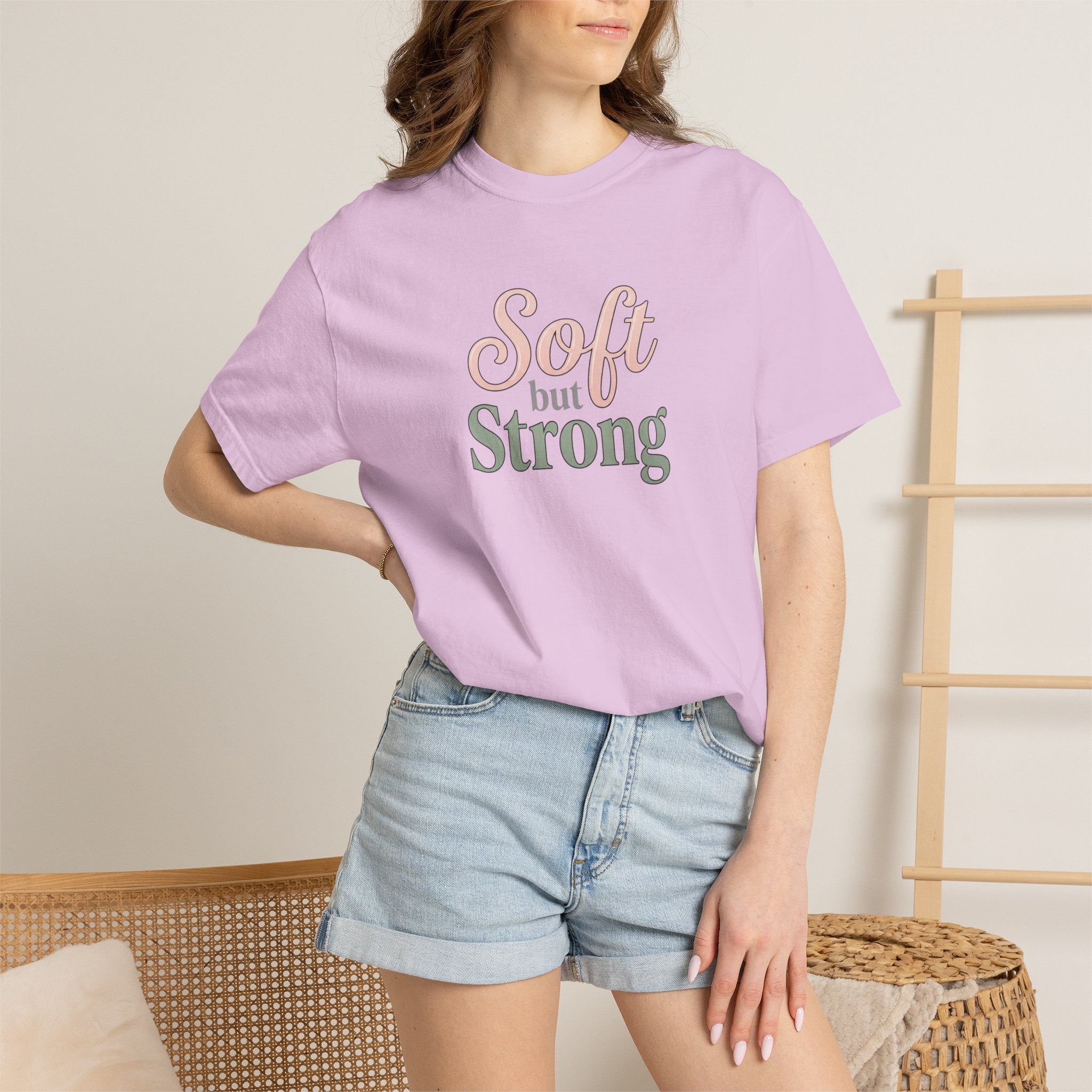 Soft But Strong T-Shirt — Inspirational Retro Script Tee