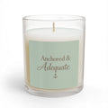 Anchored & Adequate Glass Candle — 11oz Calm Coastal Scented Candle (Gift for Moms & Self-Care) - soft sage neutral