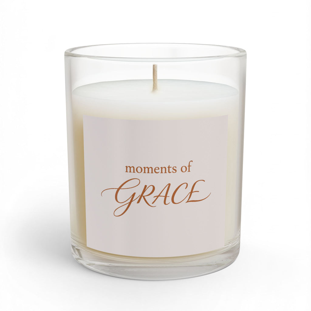 Moments of Grace Scented Glass Candle — 11oz Inspirational Home Fragrance - Soft Rose Neutral