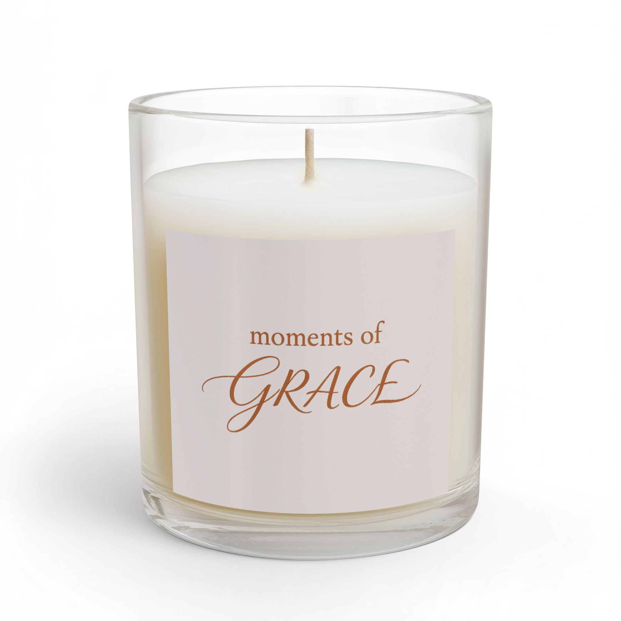 Moments of Grace Scented Glass Candle — 11oz Inspirational Home Fragrance - Soft Rose Neutral
