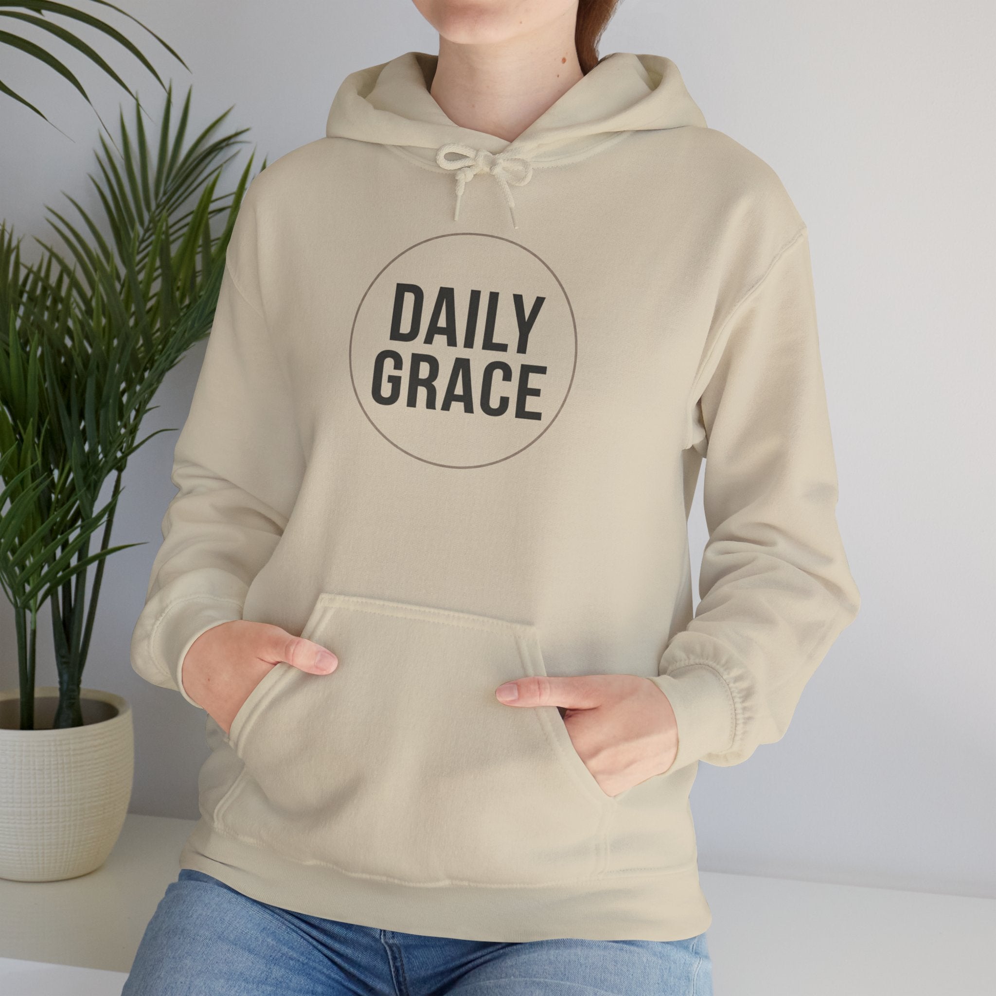 Daily Grace Hoodie — Minimal Christian Inspirational Pullover