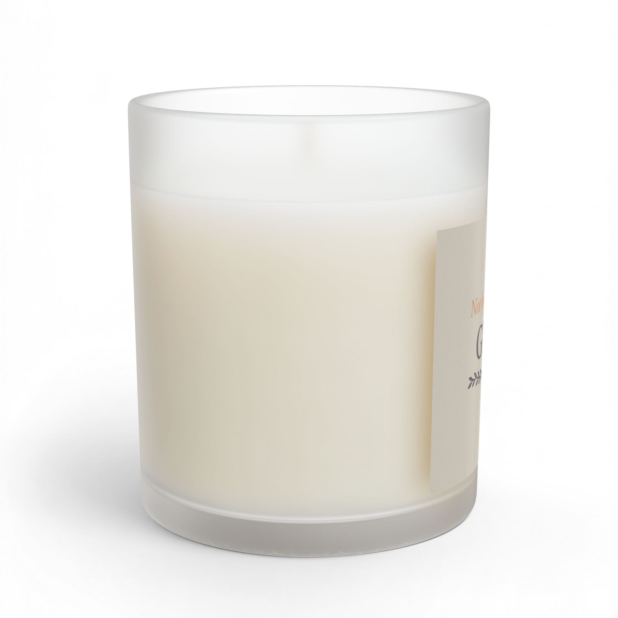 Grace Inspirational Glass Candle — "Not by strength, but by GRACE" (11 oz) - Warm Stone