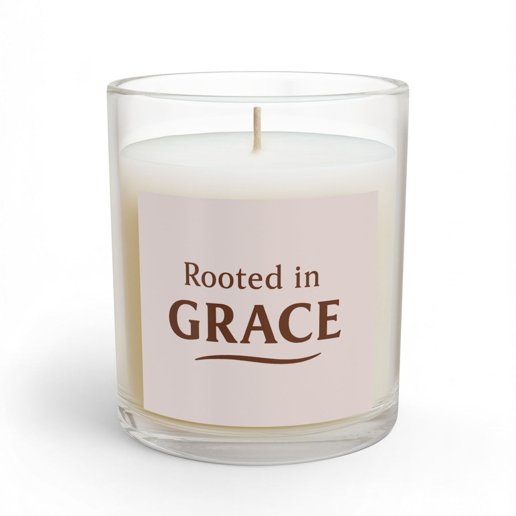 Rooted in Grace Glass Candle — 11 oz Inspirational Scented Candle - Blush Cream