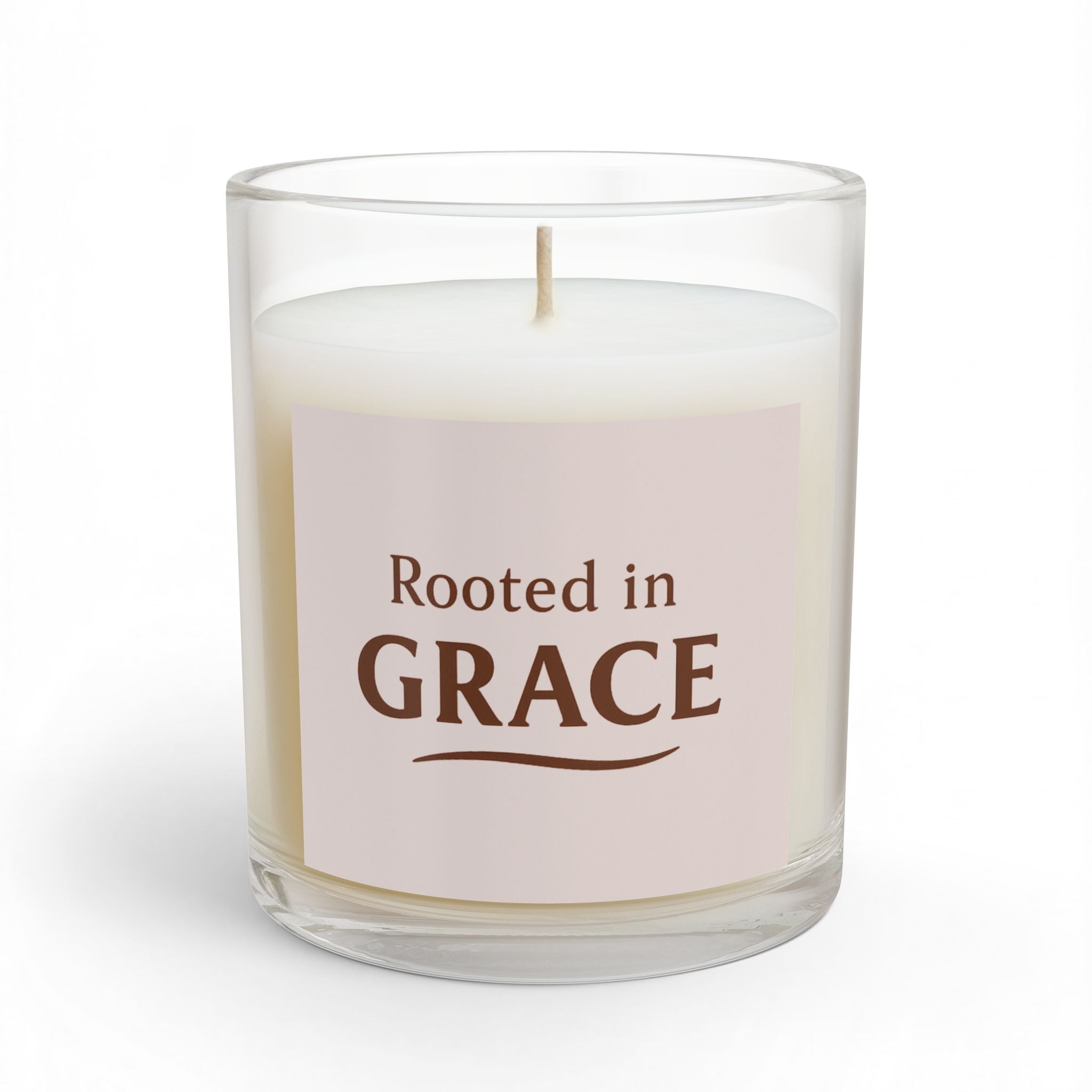 Rooted in Grace Glass Candle — 11 oz Inspirational Scented Candle - Blush Cream