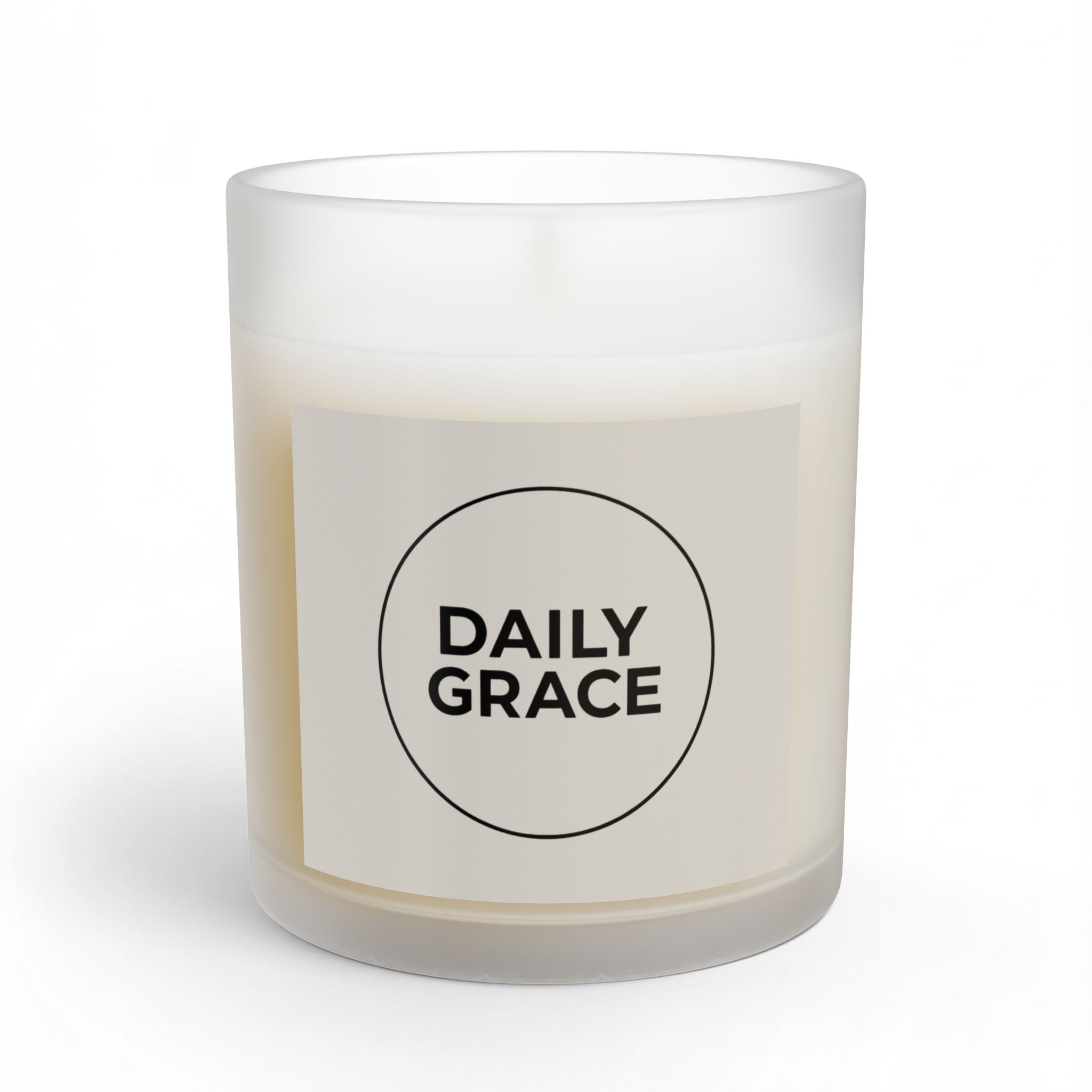 Daily Grace Glass Candle — 11oz Inspirational Scented Candle - Oatmeal