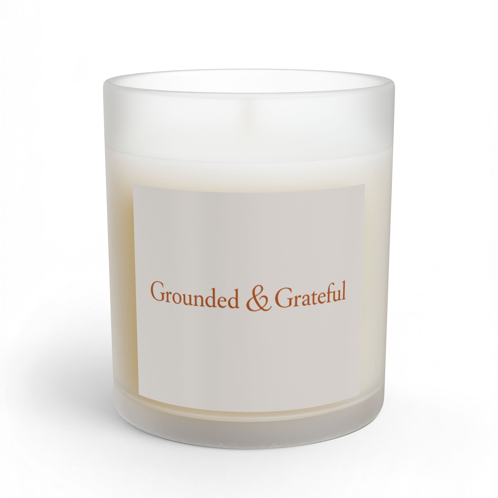 Grounded & Grateful 11oz Glass Candle — Calming Soy Scented Candle for Meditation, Relaxation & Gifts - Warm Dove