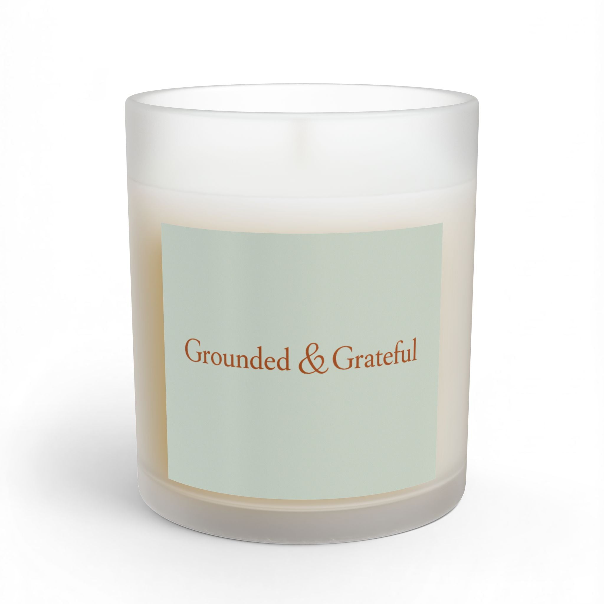 Grounded & Grateful Scented Candle — 11oz Glass Jar - Pale Sage