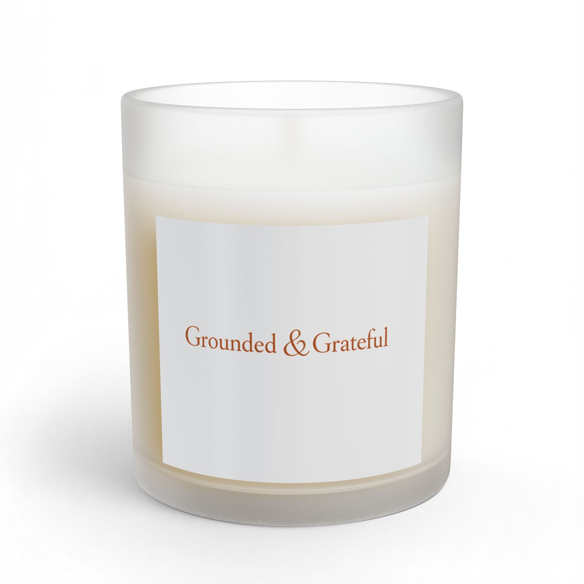 Grounded & Grateful Glass Candle — 11 oz Scented Jar for Relaxation, Mindfulness Gift