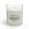 11oz 'Rooted in Grace' Glass Candle — Inspirational Scented Gift - Pale Sage