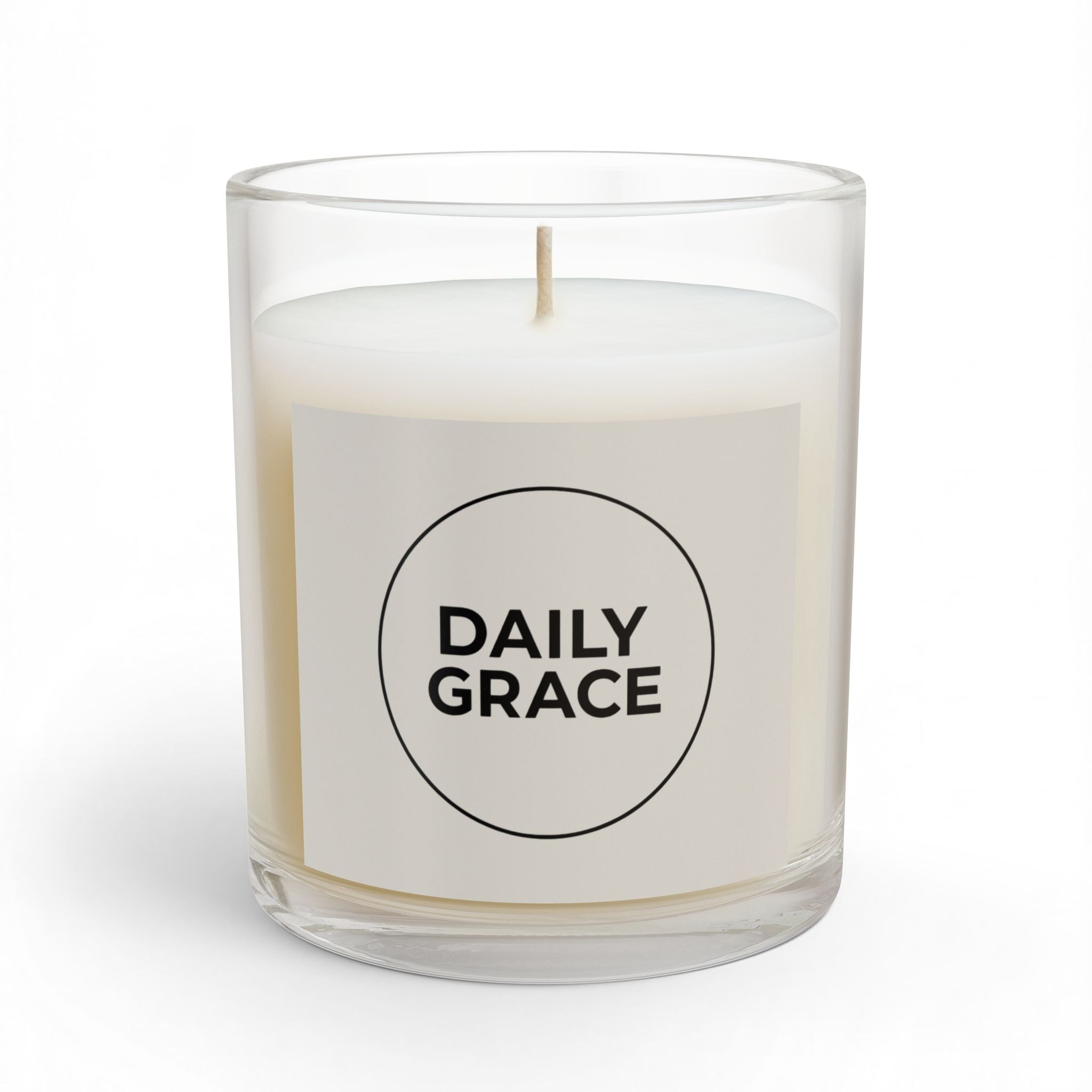 Daily Grace Glass Candle — 11oz Inspirational Scented Candle - Oatmeal