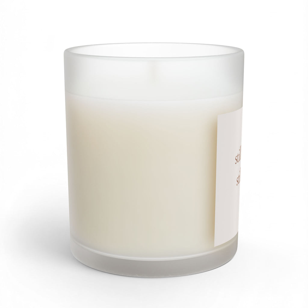 Inspirational Glass Candle — "still moving. still rising." 11oz - airy blush cream