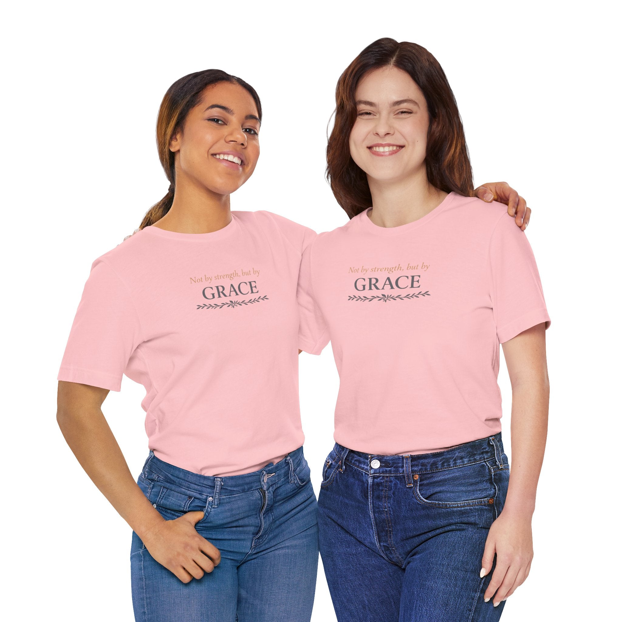 Grace Inspirational Tee — "Not by strength, but by GRACE" Christian Faith Shirt