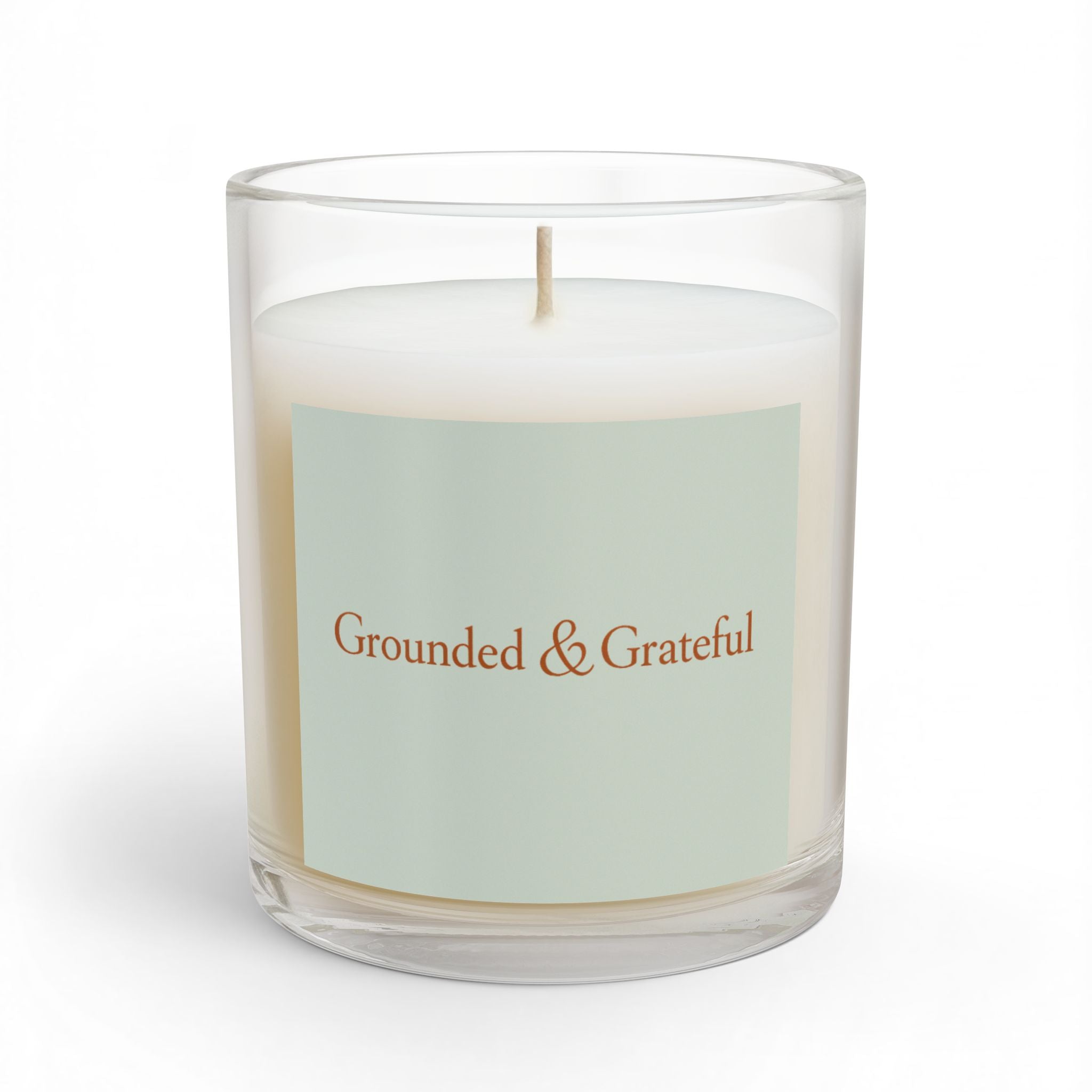 Grounded & Grateful Scented Candle — 11oz Glass Jar - Pale Sage