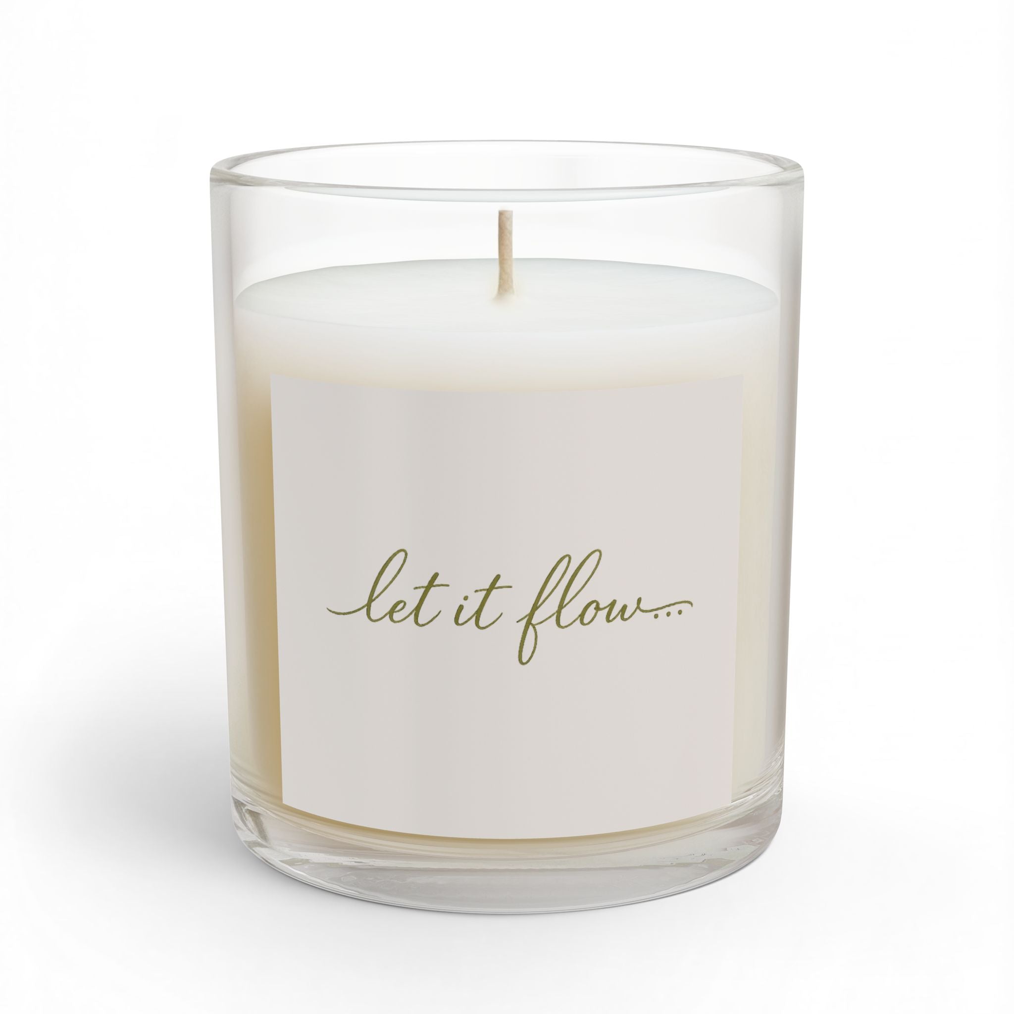 Let It Flow Glass Candle — 11oz Relaxing Scented Soy Candle - cloud cream