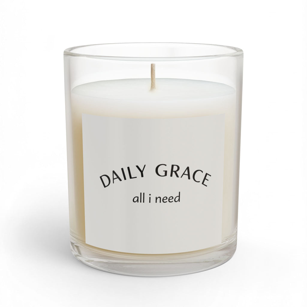 Daily Grace Scented Candle — "Daily Grace: all i need" 11oz Glass Candle - Mid Tone