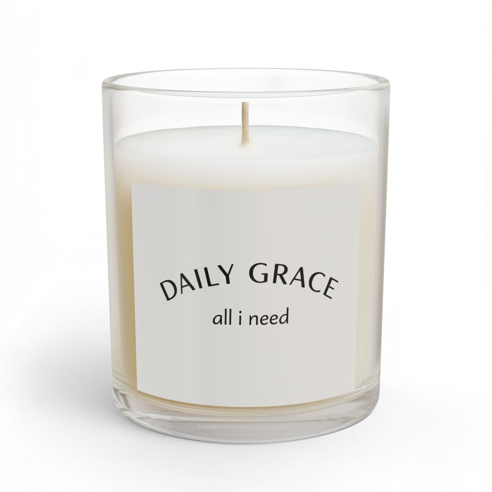 Daily Grace Scented Candle — "Daily Grace: all i need" 11oz Glass Candle - Mid Tone