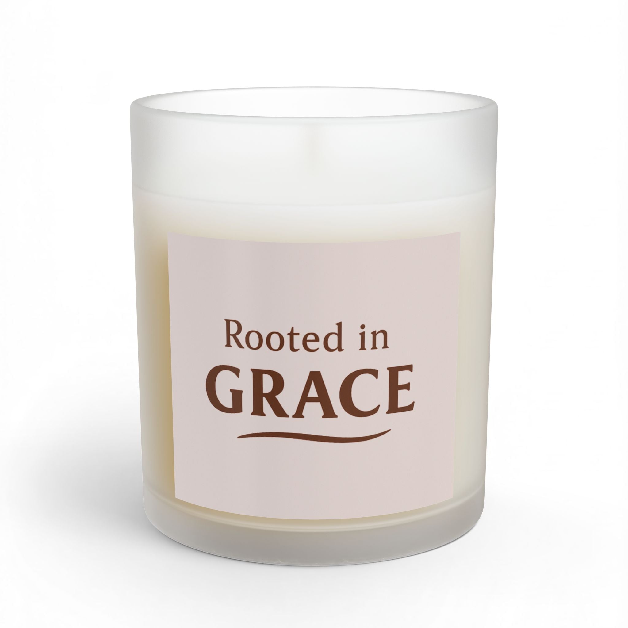 Rooted in Grace Glass Candle — 11 oz Inspirational Scented Candle - Blush Cream