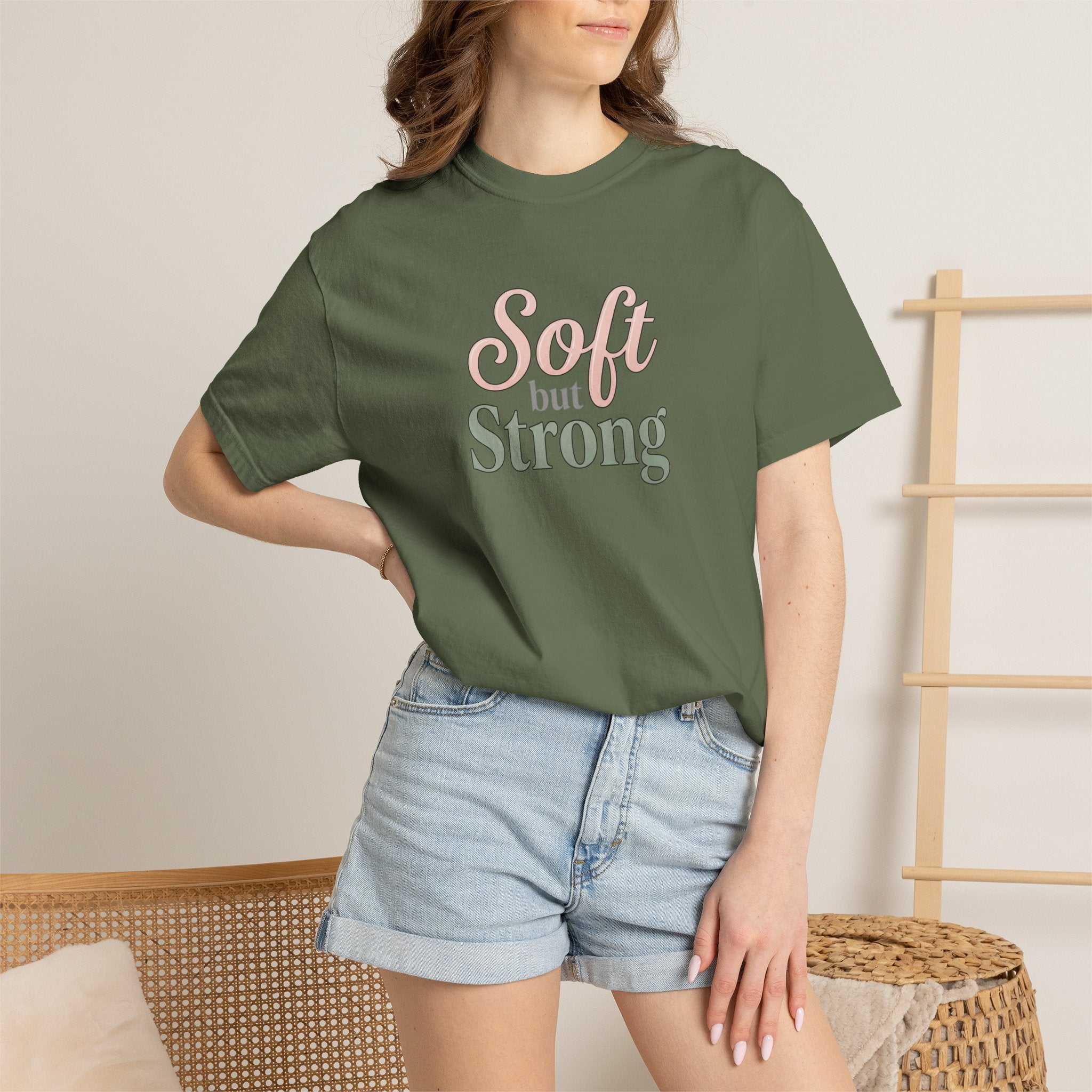 Soft But Strong T-Shirt — Inspirational Retro Script Tee
